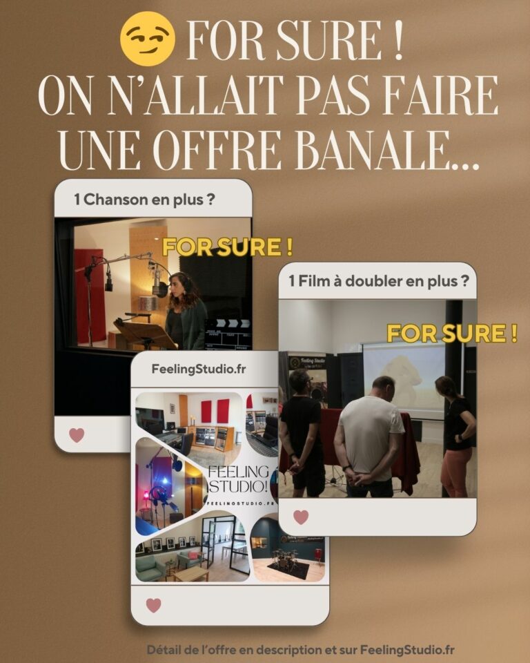 Offre Promo Février 2026 - For sure - Doublage Chanson 1 supplémentaire offert - FeelingStudio